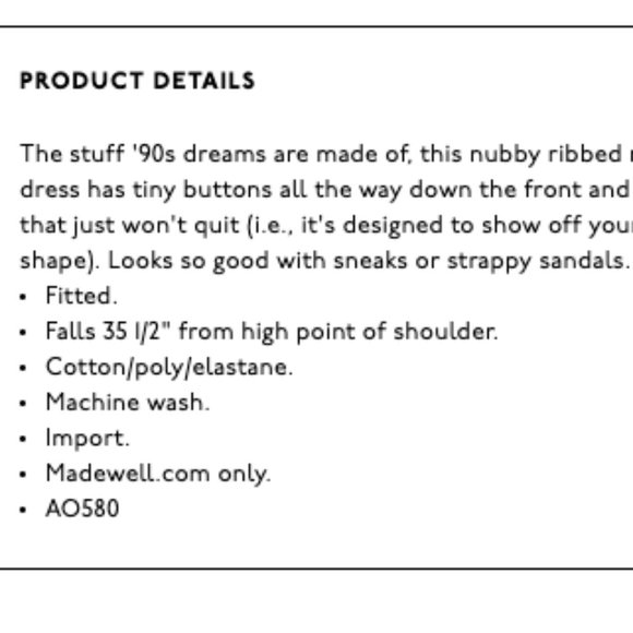 Madewell Button-Front Ribbed Mini Dress - Picture 6 of 6